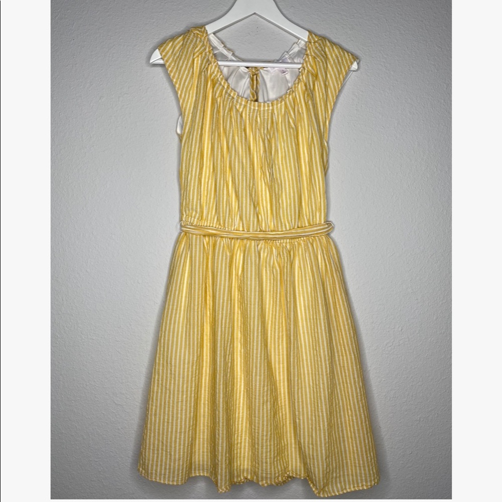 LC LAUREN CONRAD Yellow Striped Sleeveless Dress